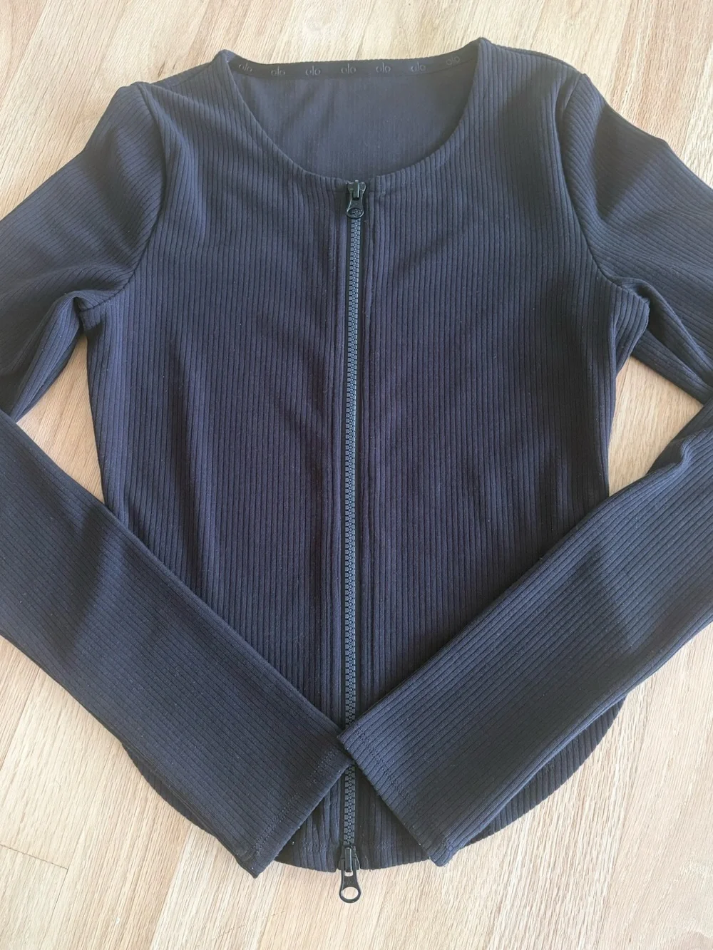 Alo Yoga Black Ribbed Stardust Long Sleeve